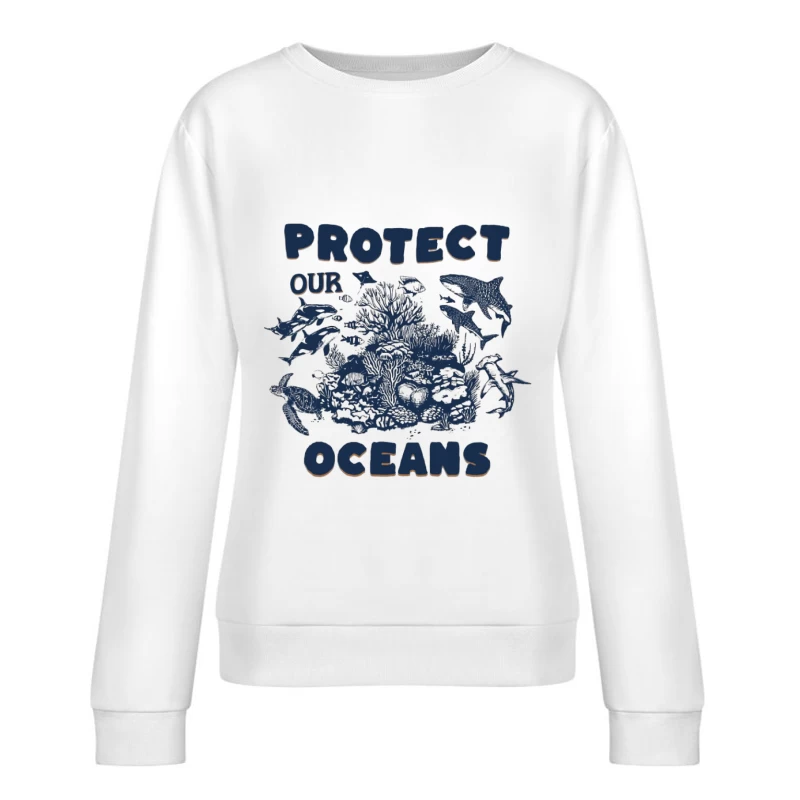 Protégeons nos Océans - Animaux marins et Corail Femme Sweat-shirt à enfiler