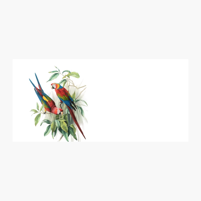 Vibrant Macaws: Tropical Wildlife Illustration Coffee Mug