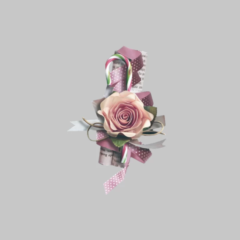 Kunstvolle Verzierung mit Rose und Zuckerstange Herren Langarm T-Shirt