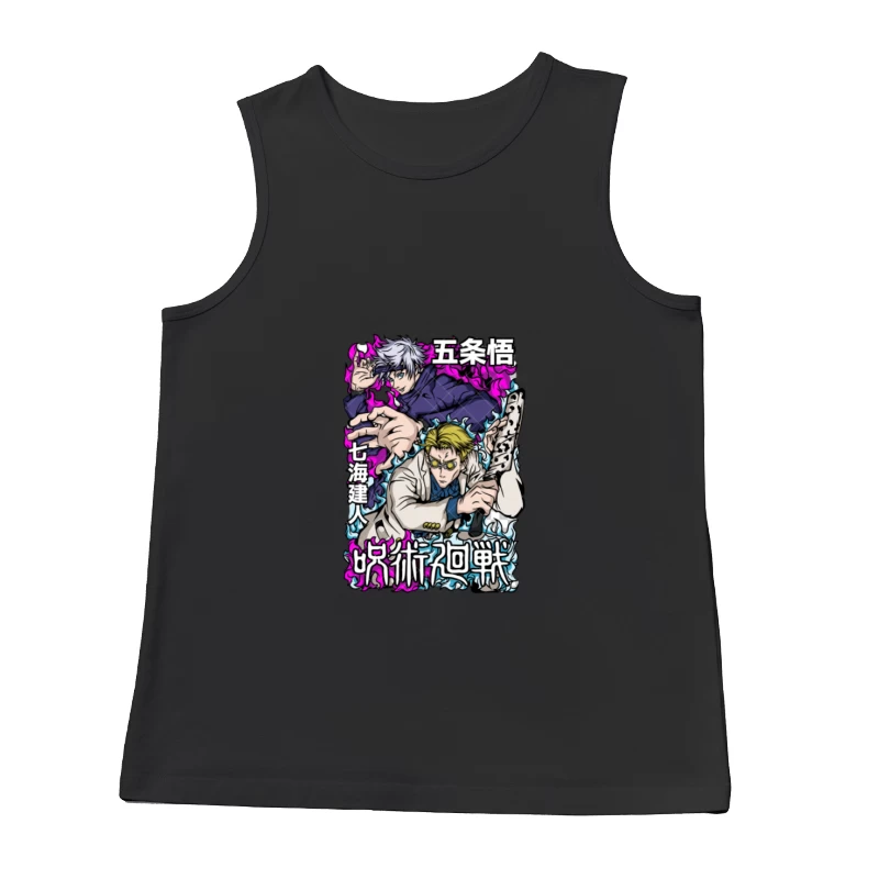 Stilvolles Anime-Design mit Figuren in Aktion Herren Tanktops