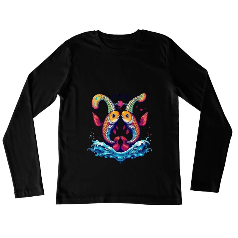 Colorful Pisces Astrology Illustration Female Long Sleeve T-Shirt