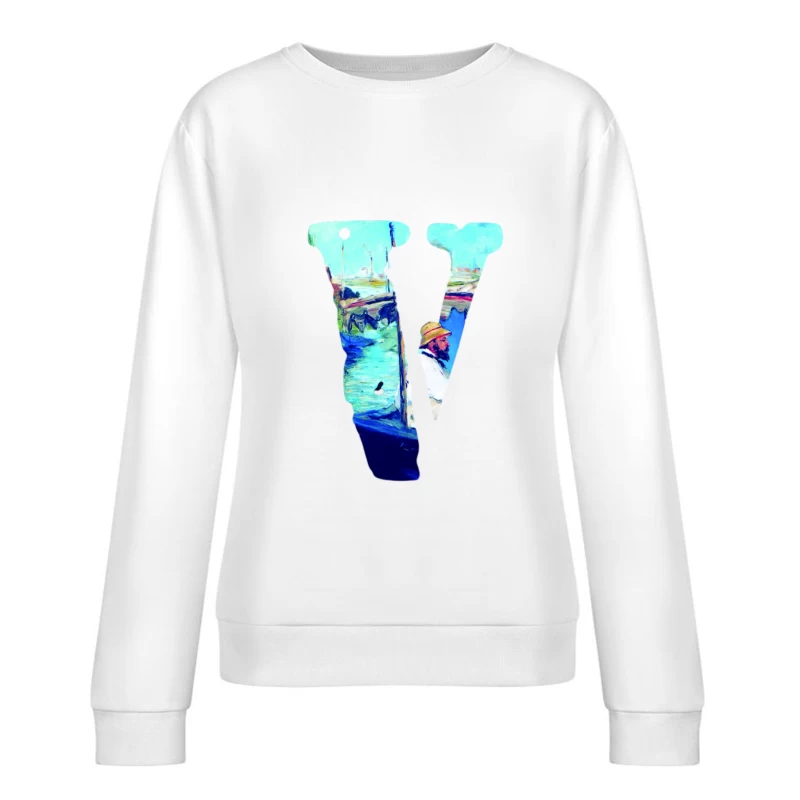 Gemälde inspiriertes Design mit Künstler-Initialen Damen Pullover Sweatshirt