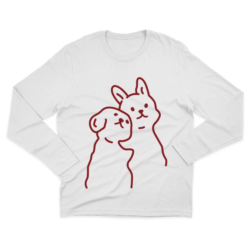 Süße Tierzeichnungen: Hund und Katze Herren Langarm T-Shirt