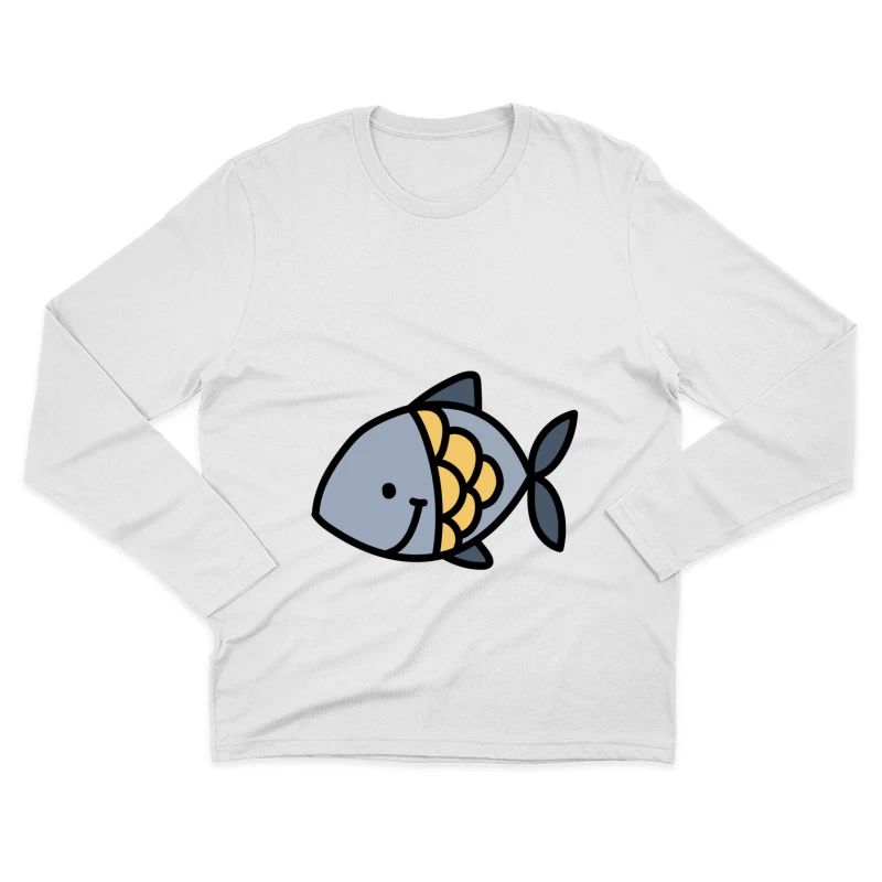 Illustration de poisson souriant Homme Manches Longues T-Shirt