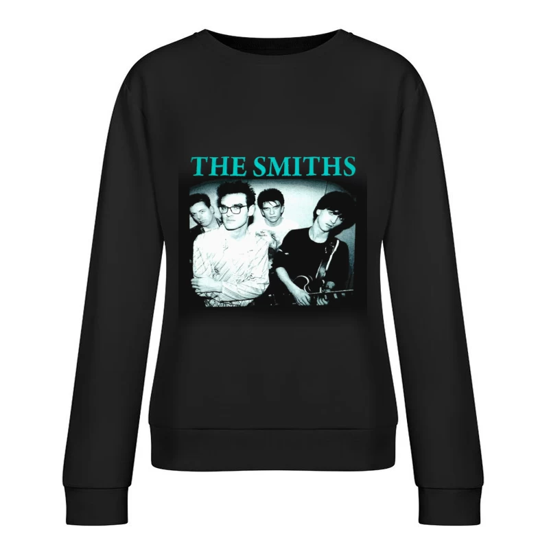 Iconic Black and White Portrait of The Smiths Alternative Rock Band Female Pullover Sweatshirt