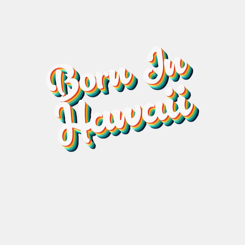 Born In Hawaii - 80_s Retro Style Typographic Design Male Tank Top