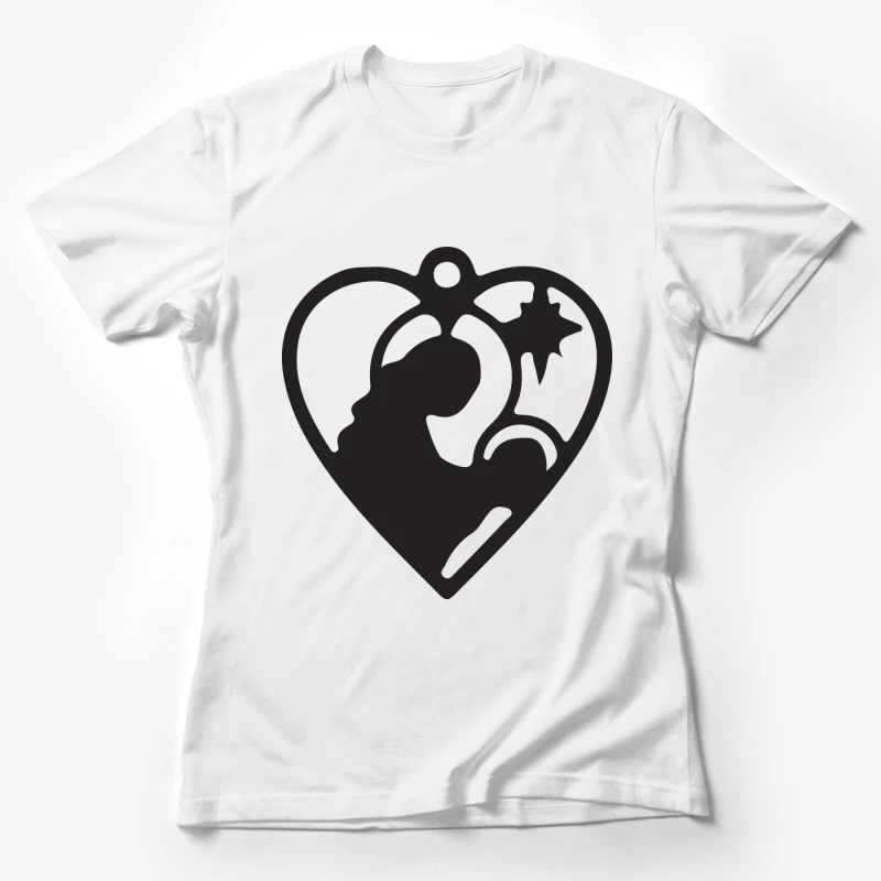 Icône de Noël avec étoile et silhouette Femme T-Shirt