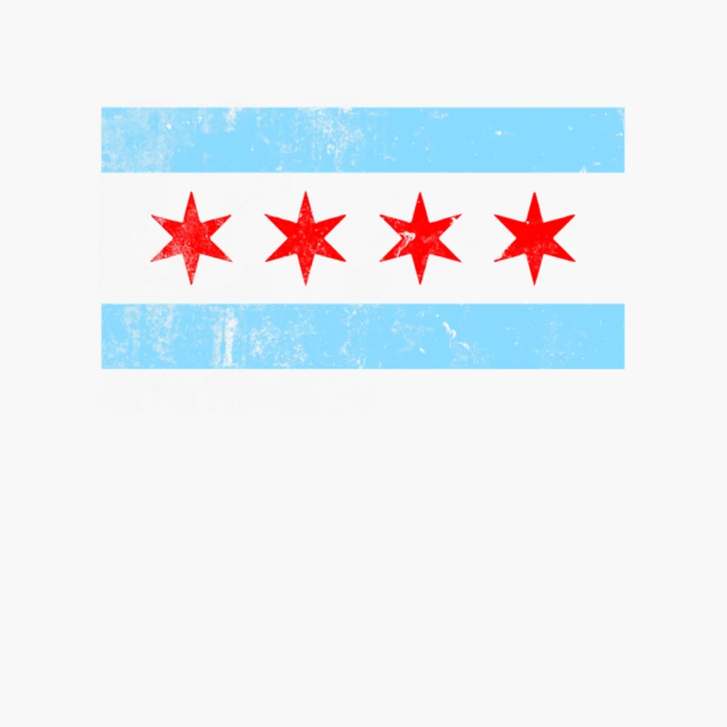 Chicago Flag, distressed Cotton Tote Bag