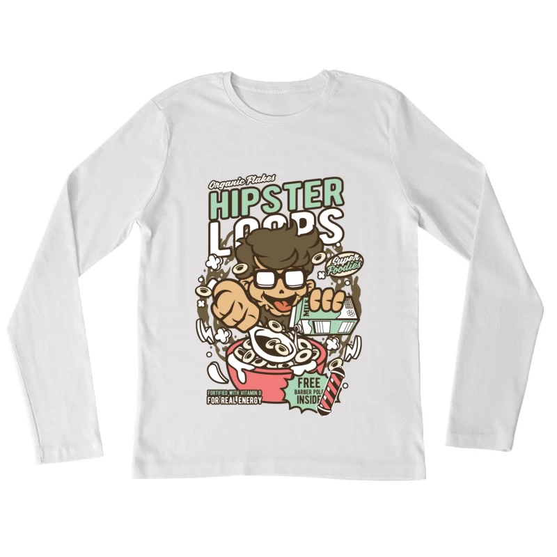 Céréales Hipster Loops amusantes Femme Manches Longues T-Shirt