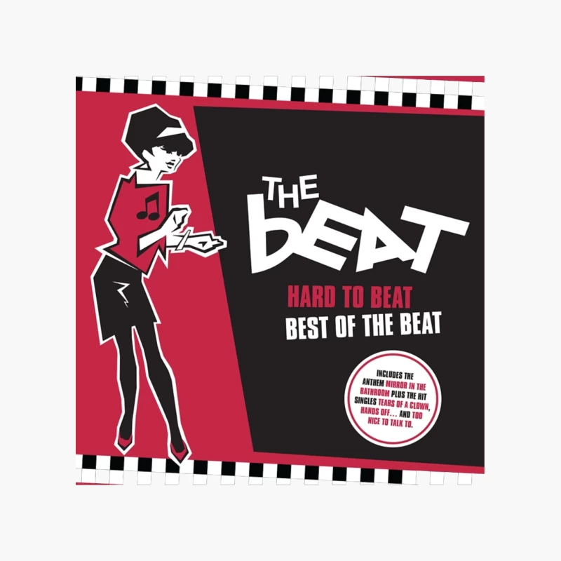 "Hard to Beat: Best of The Beat" Ska Music Album Cover with Red and Black Design Cotton Tote Bag