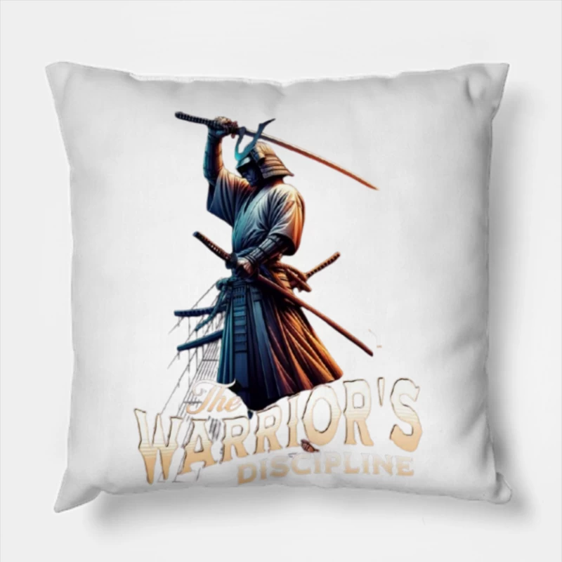 Samurai Warrior's Combat Discipline Throw Pillow