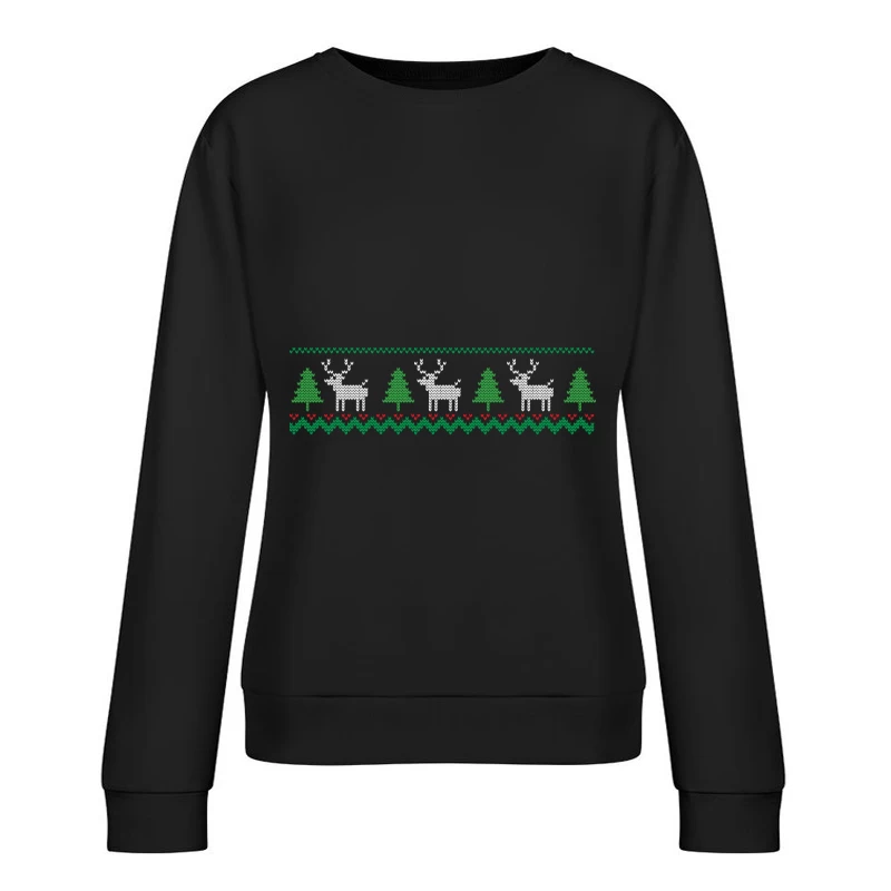 Motif de Noël avec rennes et sapins Femme Sweat-shirt à enfiler