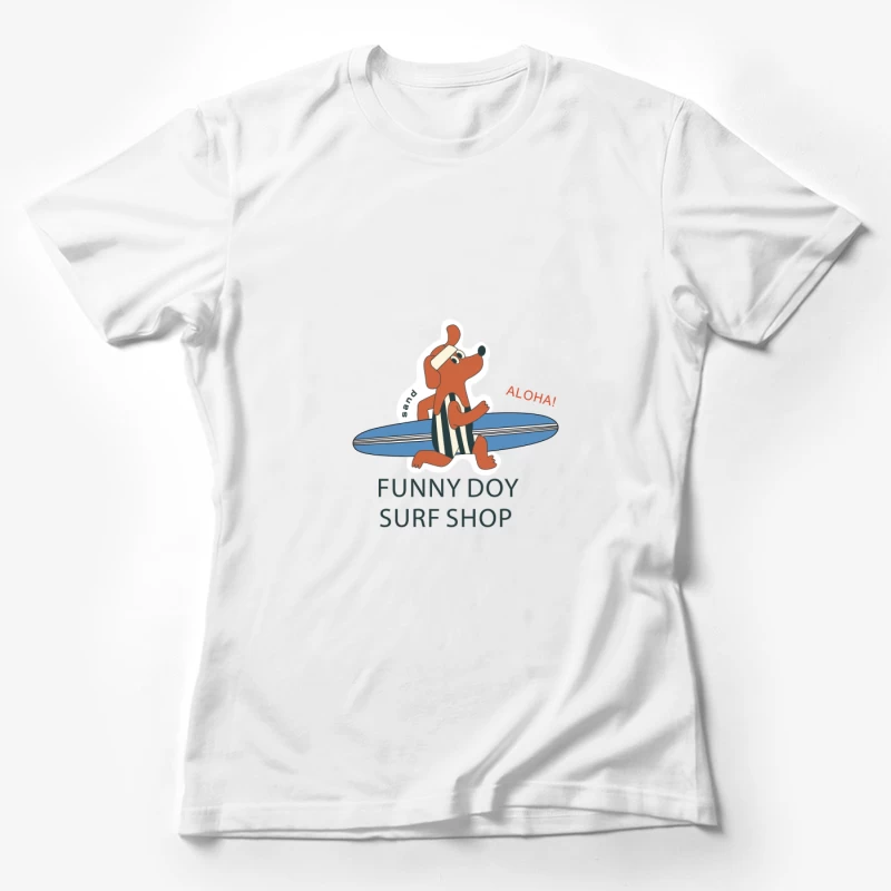 Lustiger Surfhund im Surfshop-Design Damen T-Shirt