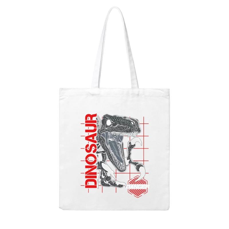 Prehistoric Predator – Velociraptor in Action Cotton Tote Bag