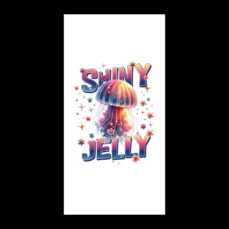 Shiny Jelly: Whimsical Watercolor Jellyfish Typography Art iPhone Case