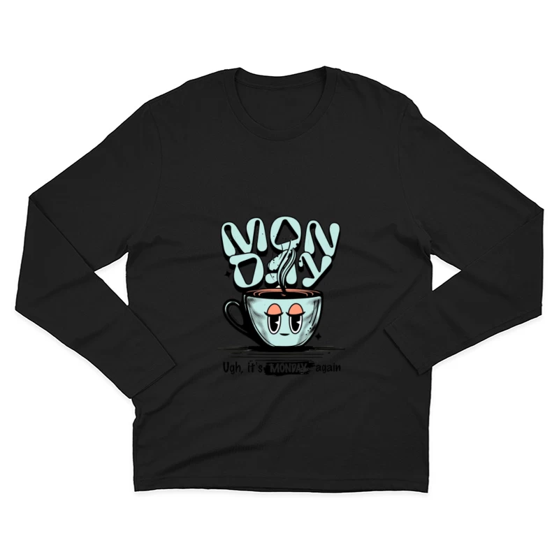 Illustration de tasse de café du lundi matin Homme Manches Longues T-Shirt