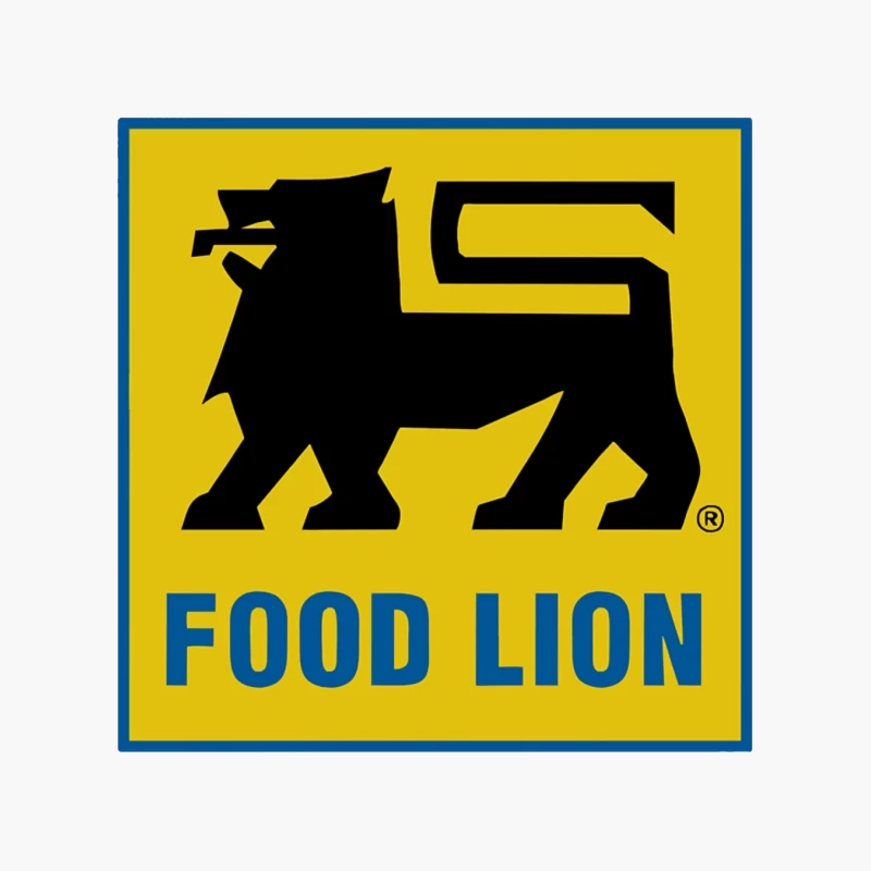 Food Lion Supermarket Chain Logo with Black Lion on Yellow Background Cotton Tote Bag