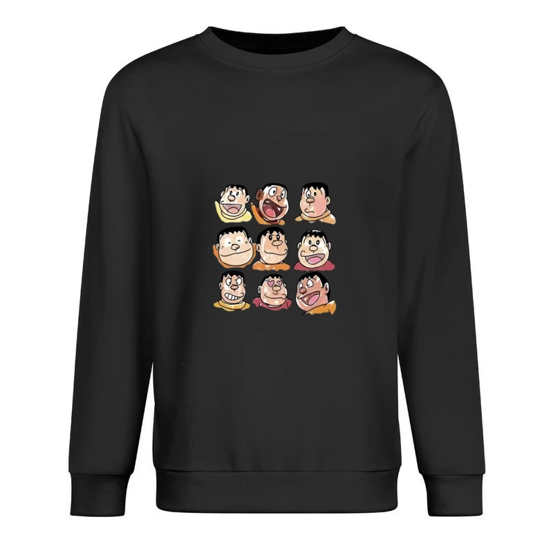 Différentes expressions faciales du personnage de bande dessinée Homme Sweat-shirt à enfiler