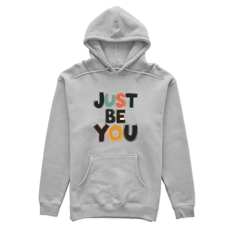 Retro Style "Just Be You" Motivational Typography Design Female Pullover Hoodie