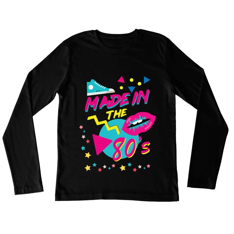 Design rétro des années 80 Femme Manches Longues T-Shirt