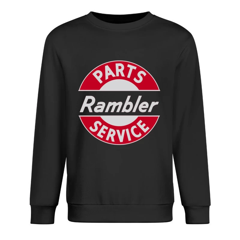 Vintage Rambler Parts & Service Logo Design Male Pullover Sweatshirt