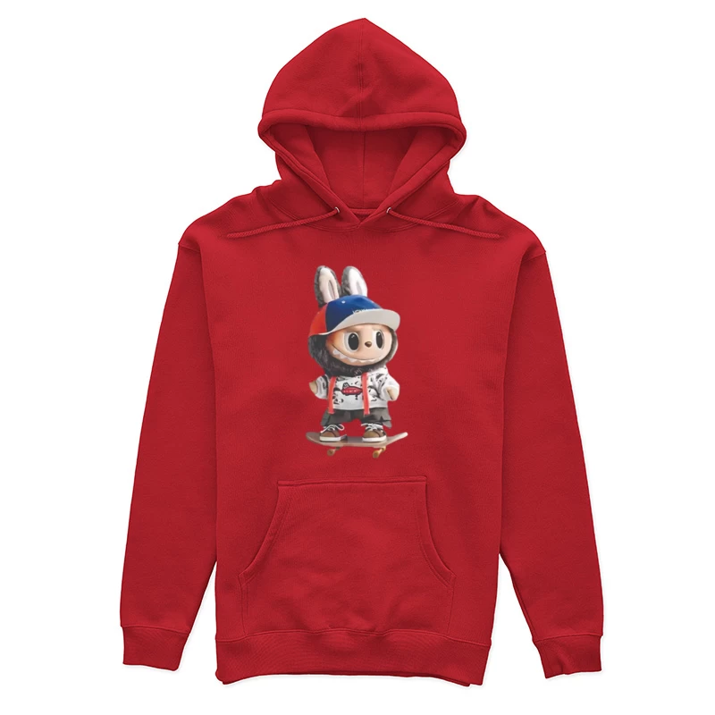 Niedlicher Skater-Bunny mit Kapuze Damen Pullover Hoodie