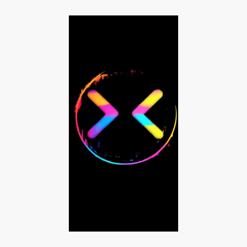 Vibrant Neon Circular Logo with X-Shape iPhone Case