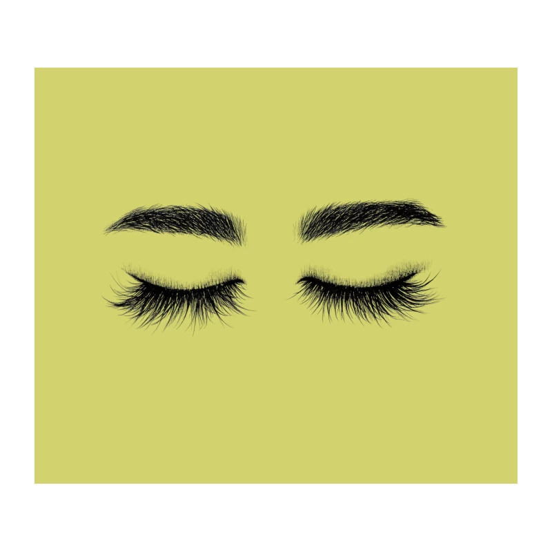 Feminine Beauty: Closed Eyes with Long Lashes and Defined Brows Tapestry