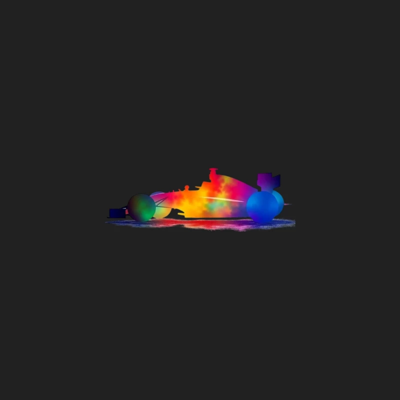 Colorful Abstract Race Car Silhouette Bucket Hat