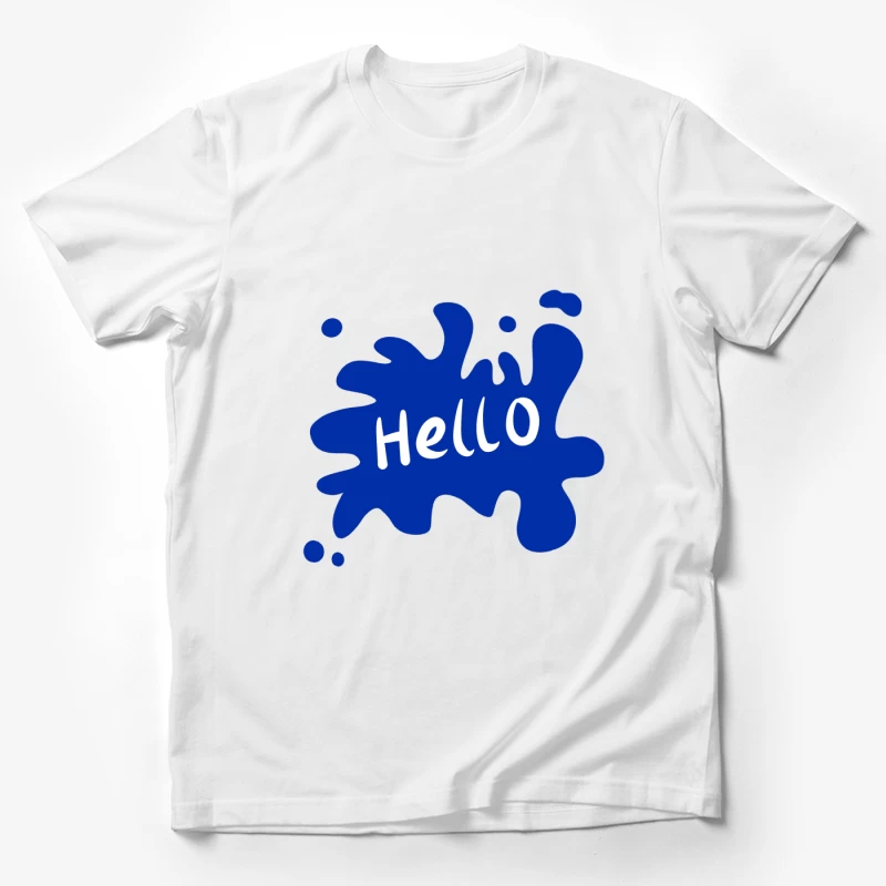 Blauer Spritzer mit 'Hallo' Herren T-Shirt