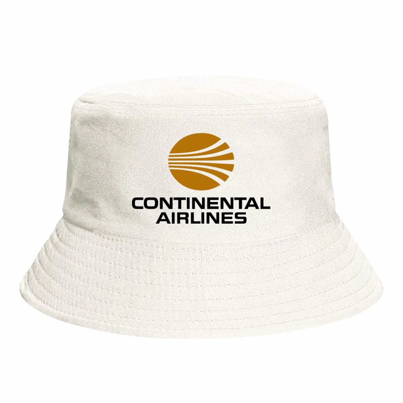 Continental Airlines Vintage Corporate Logo with Gold Globe Design Bucket Hat