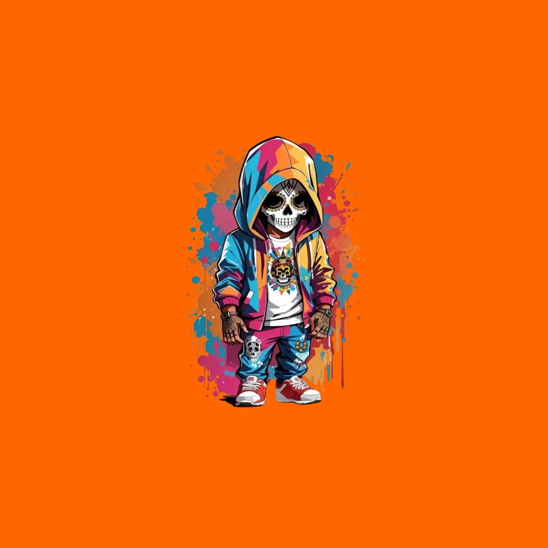 Colorful Skeleton Character in Streetwear Travel Mug