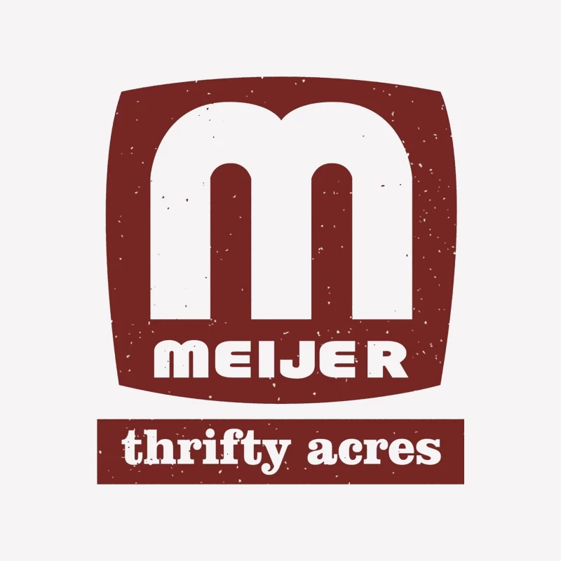 Vintage Meijer Thrifty Acres Retail Logo in Maroon Male T-Shirt