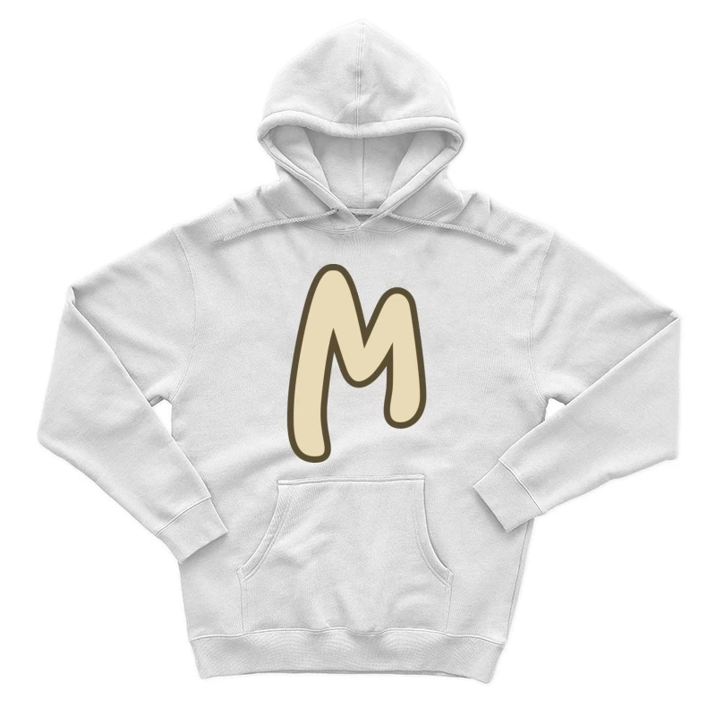 Beiger Buchstabe M Illustration Herren Pullover Hoodie