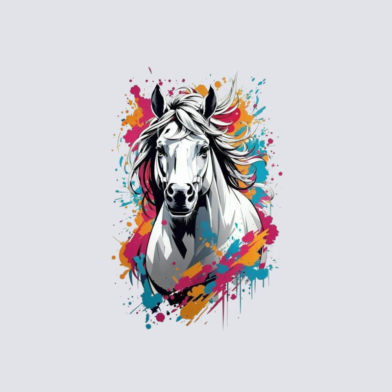 Colorful Digital Art of a Horse iPhone Case