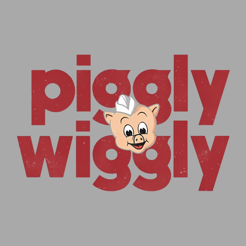 Vintage Piggly Wiggly Supermarket Logo with Cartoon Pig Female Pullover Hoodie