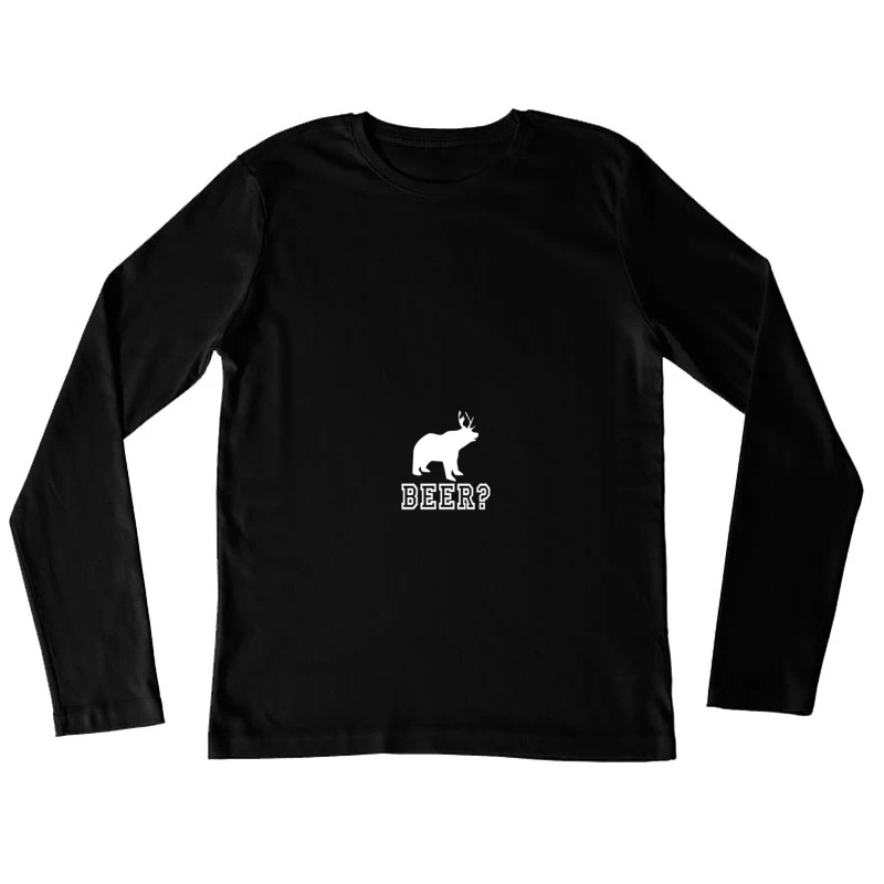 Illustration d'un ours avec des bois Femme Manches Longues T-Shirt