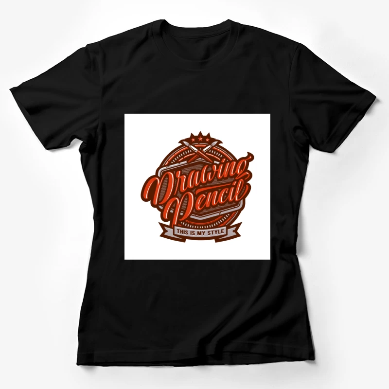 Emblème artistique stylisé du crayon Femme T-Shirt