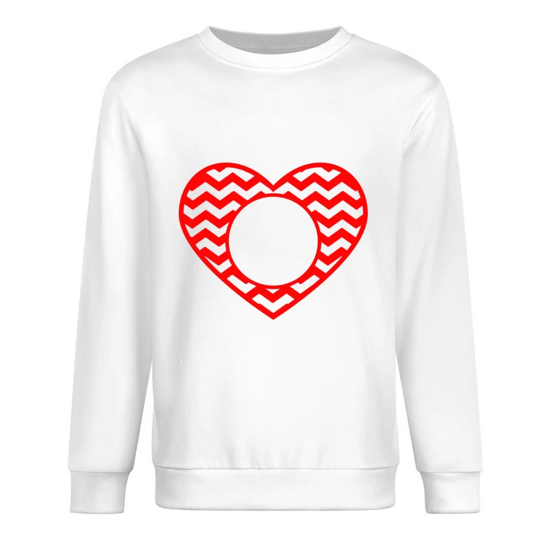 Cœur à zigzag rouge avec cercle Homme Sweat-shirt à enfiler