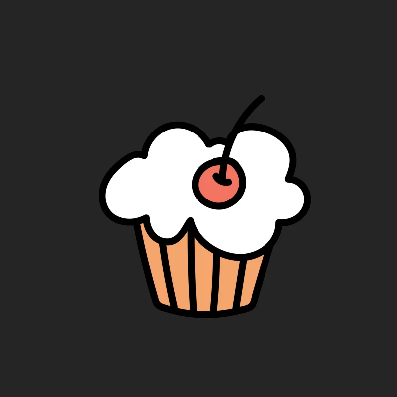Cupcake avec Cerise Dessinée à la Main Femme Sweat-shirt à enfiler