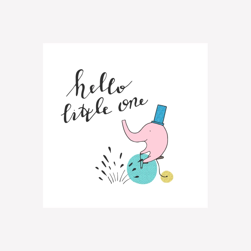 Illustration d'un éléphant avec chapeau et message Femme T-Shirt