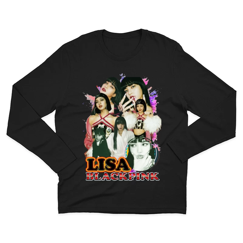 Collage of Lisa from BLACKPINK Male Long Sleeve T-Shirt