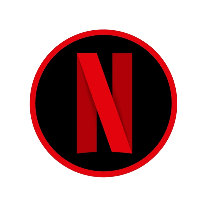 Netflix Streaming Service Logo in Red and Black Circle Throw Pillow