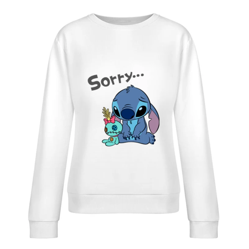 Entschuldigung mit Blauem Alien und Puppe Damen Pullover Sweatshirt