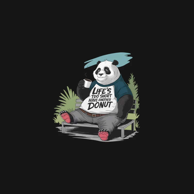 Relaxed Panda's Humorous Life Motto Desk Mat