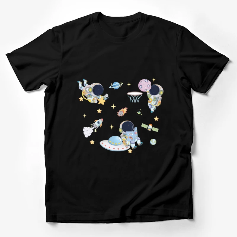 Niedliche Astronauten im Weltraum-Abenteuer Herren T-Shirt