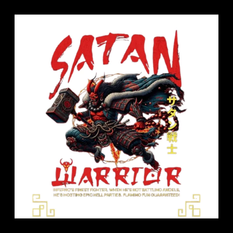 Satan Warrior - Dark Japanese Demon Samurai Art Pin