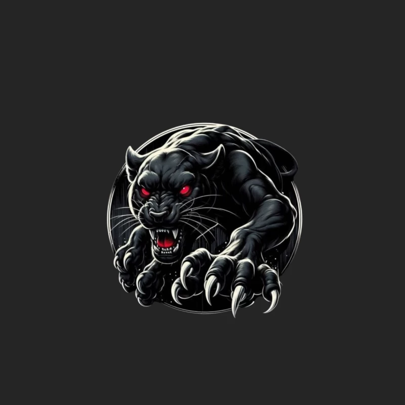 Fierce Black Panther Illustration Male Pullover Sweatshirt