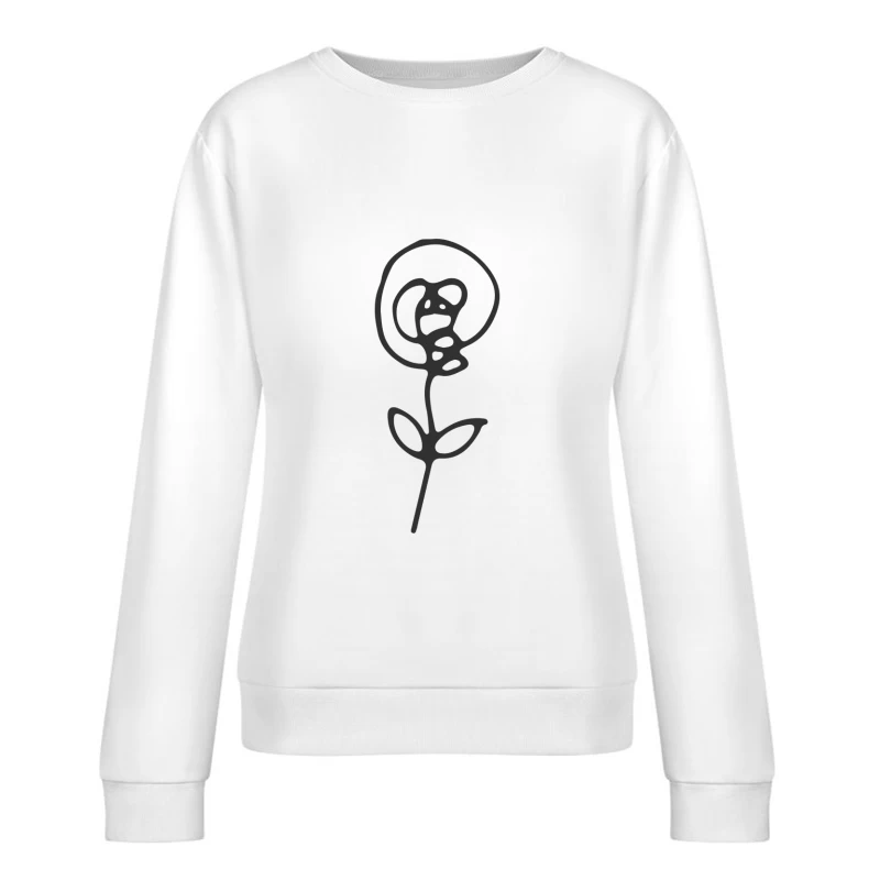 Fleur dessinée à la main Femme Sweat-shirt à enfiler