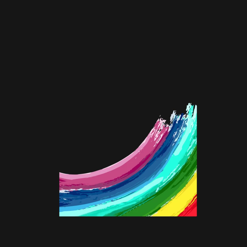 Bunte Pinselstriche auf Schwarz Herren Langarm T-Shirt